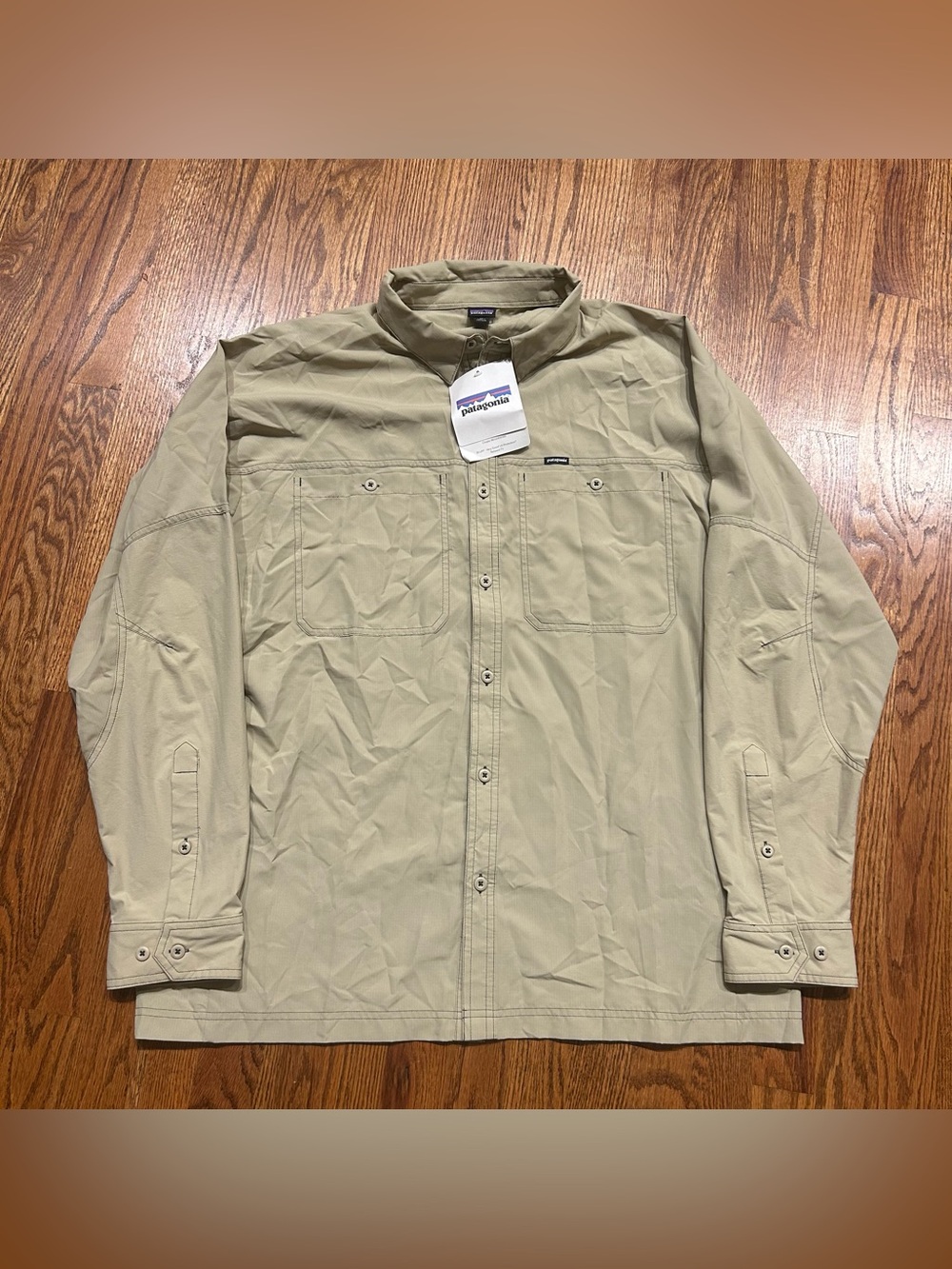 Patagonia Men’s Lightweight Field Shirt El Cap Khaki Size XL LS UPF Fishing NWT